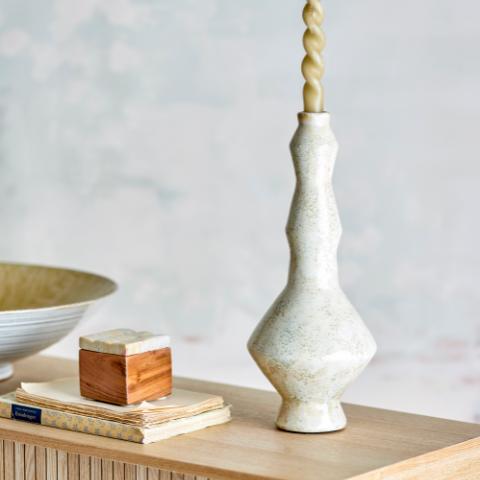 Bancroft Bougeoir, Blanc, Terre cuite