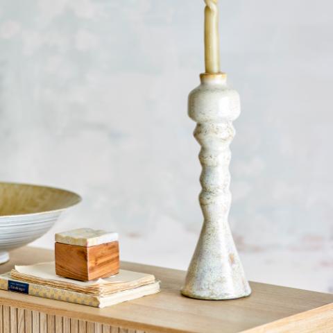 Bancroft Bougeoir, Blanc, Terre cuite