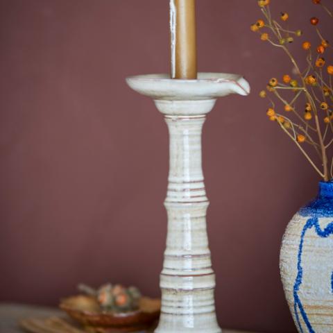 Rigby Bougeoir, Gris, Grès