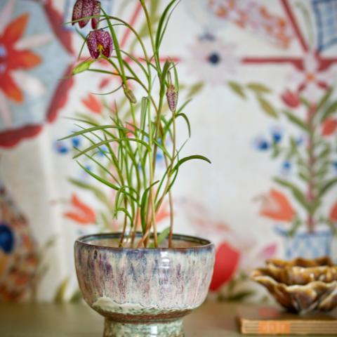 Luella Pot de fleurs, Bleu, Grès