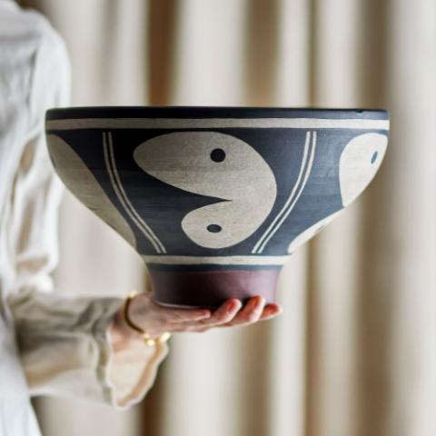 Elfrida Bowl, Black, Terracotta