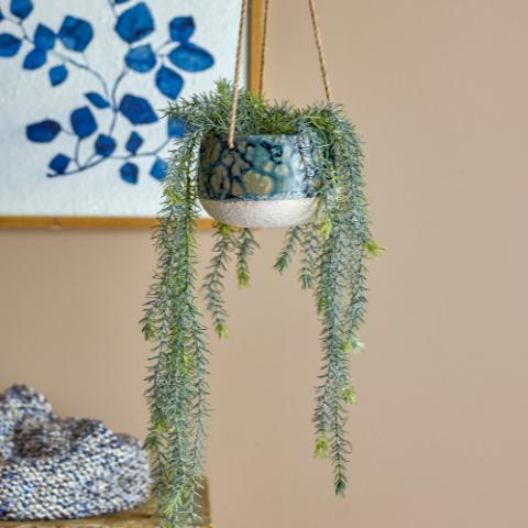 Mowbray Flowerpot, Hanging, Blue, Stoneware