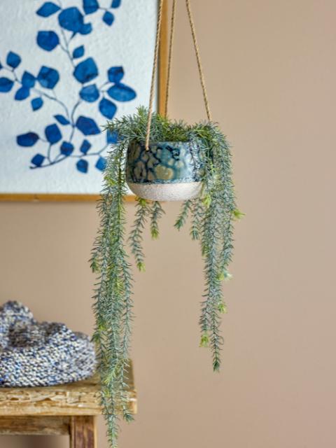 Mowbray Flowerpot, Hanging, Blue, Stoneware