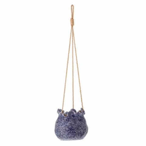 Lottie Flowerpot, Hanging, Blue, Stoneware