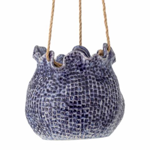 Lottie Flowerpot, Hanging, Blue, Stoneware