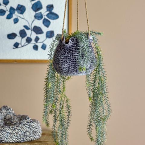 Lottie Pot de fleur suspendu, Bleu, Grès