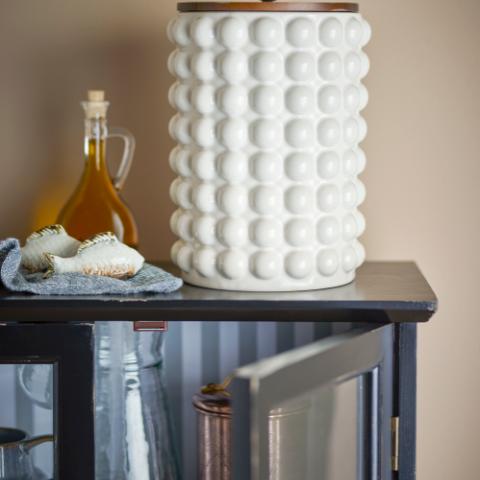 Madge Cruche avec couvercle , Blanc, Grès