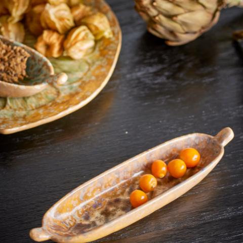 Milani Assiette de service, Marron, Grès