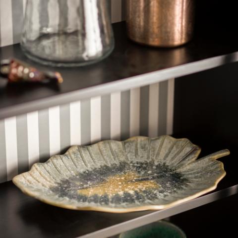 Dorreen Assiette de service, Bleu, Grès