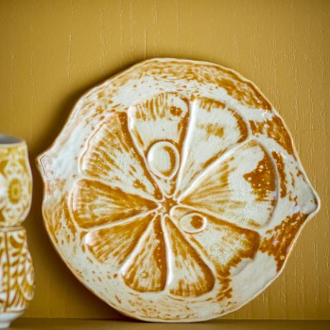 Golda Serving Plate, Brown, Stoneware