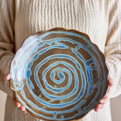 Marjorie Tray, Blue, Stoneware