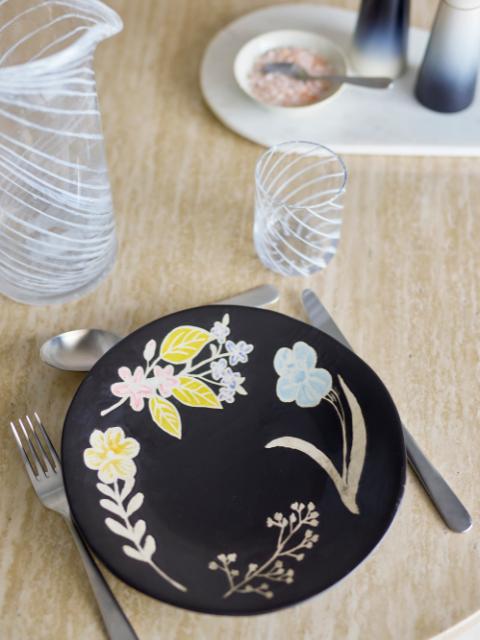 Amberly Serving Tray, Grey, Stoneware