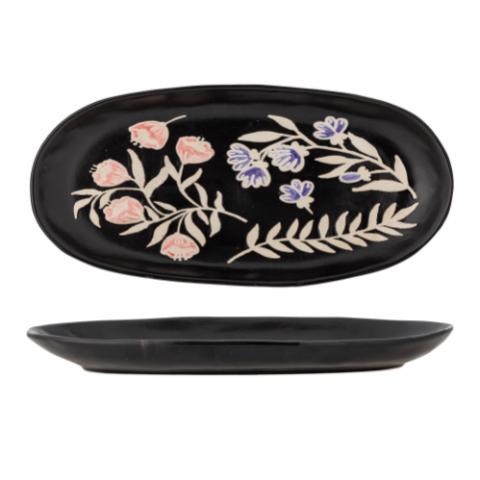 Amberly Serving Tray, Grey, Stoneware