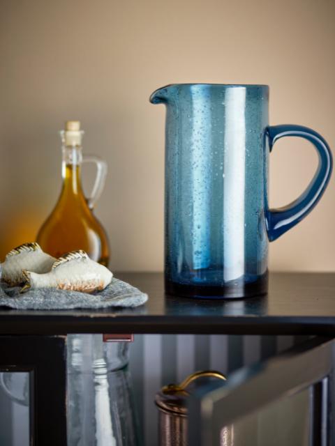 Tabby Jug, Blue, Glass