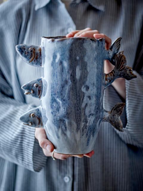 Tace Vase, Blue, Stoneware