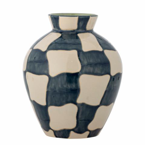 Check Vase, Blue, Stoneware