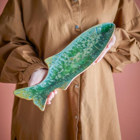 Hadden Assiette de service, Verte, Grès