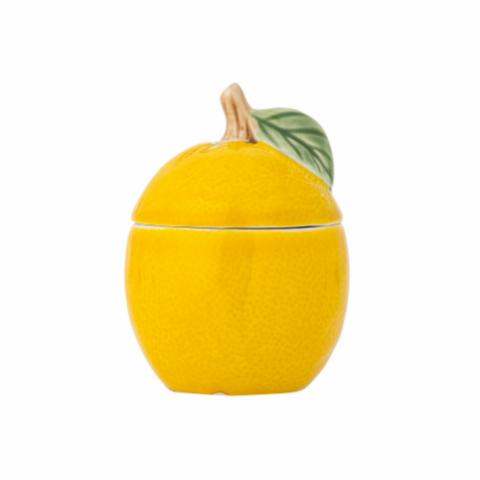 Limone Jar w/Lid, Yellow, Stoneware