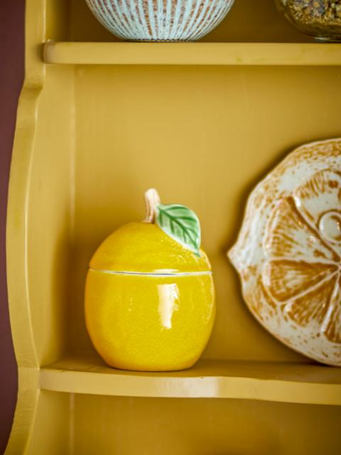Limone Jar w/Lid, Yellow, Stoneware