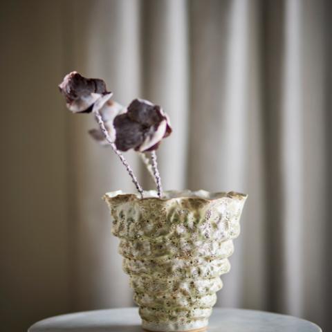 Colleen Pot de fleurs, Blanc, Grès