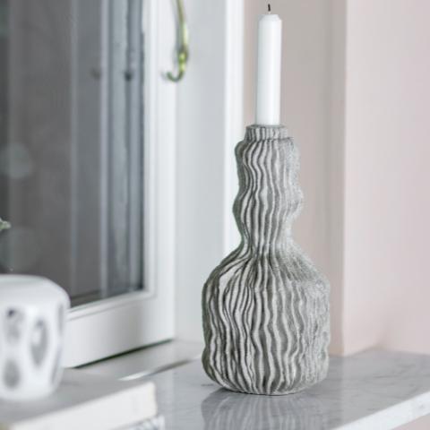 Briar Bougeoir, Gris, Polyrésine