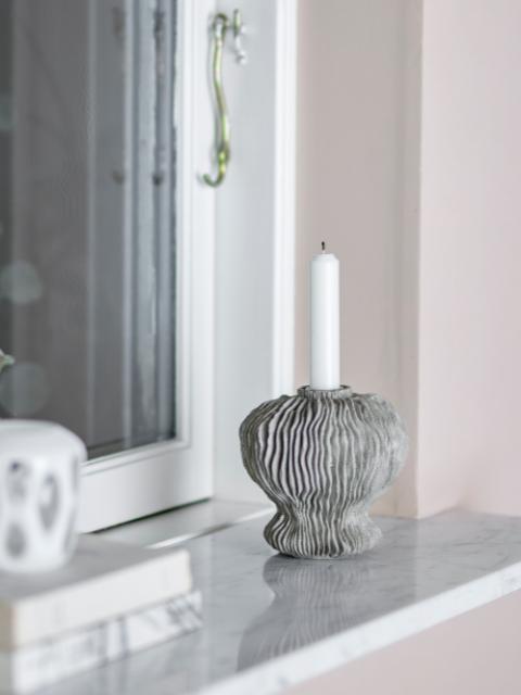 Briar Candle Holder, Grey, Polyresin