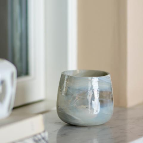 Imran Photophore, Gris, Verre recyclé