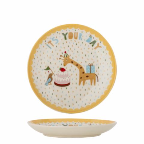 Celebrate Plate, Yellow, Stoneware