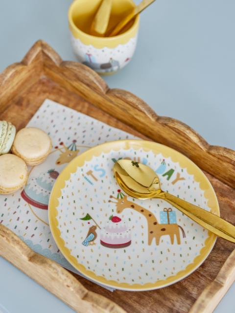 Celebrate Plate, Yellow, Stoneware