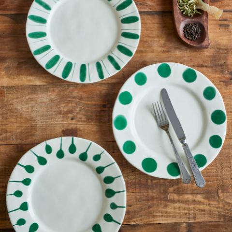 Linora Assiette, Verte, Grès