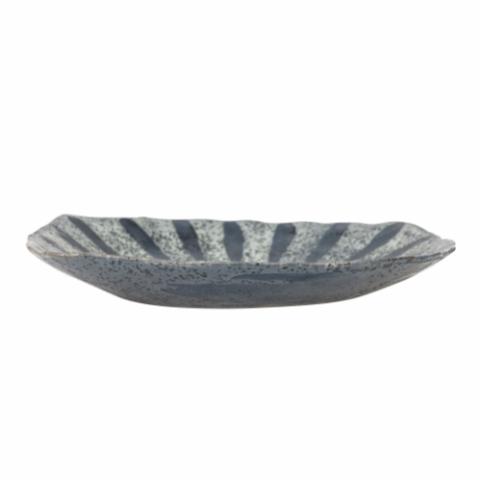 Ramie Serving Plate, Grey, Stoneware