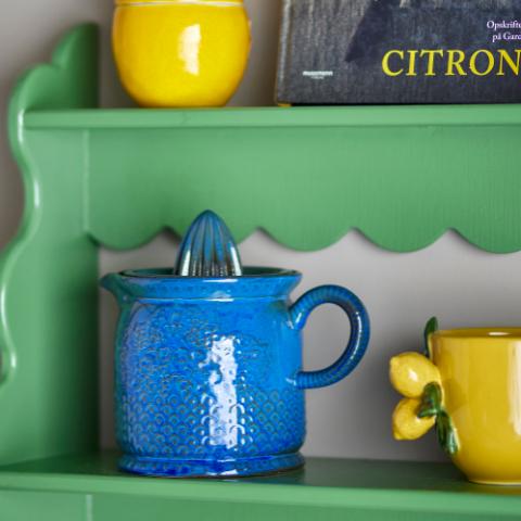 Liselu Presse-agrumes, Bleu, Grès