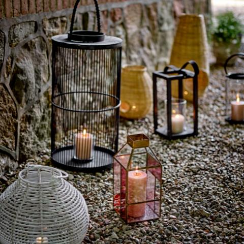 Drew Lantern, Rose, Glass