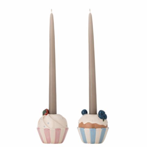 Chip Candle Holder, Multi, Stoneware