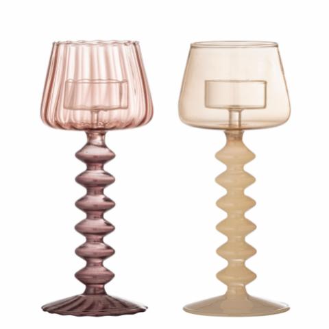 Daze Fyrfadsstage, Rosa, Glas