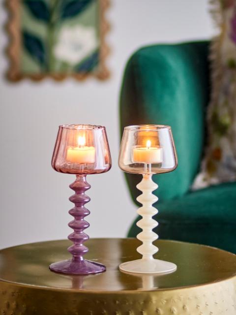 Daze Fyrfadsstage, Rosa, Glas