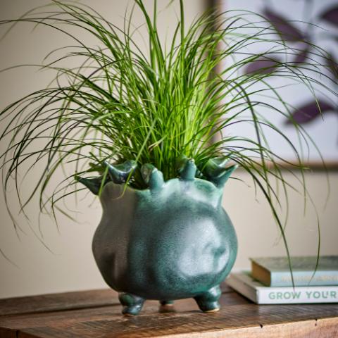 Charlize Pot de fleurs, Verte, Grès