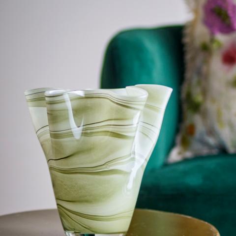Toryn Vase, Verte, Verre