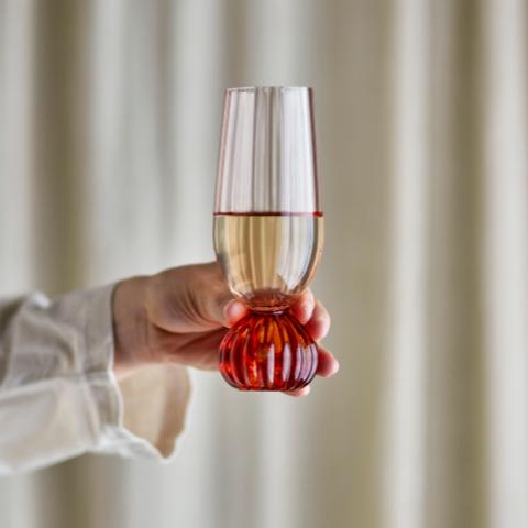 Taurin Champagne Glass, Rose, Glass
