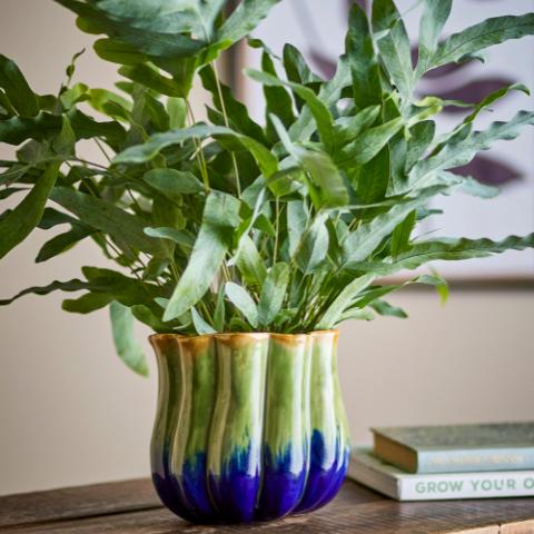 Jenner Pot de fleurs, Verte, Grès