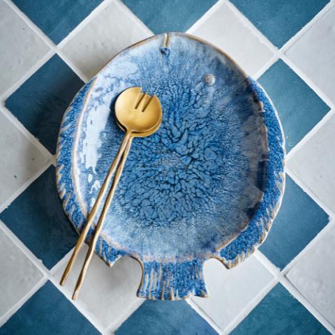 Fae Serving Plate, Blue, Stoneware