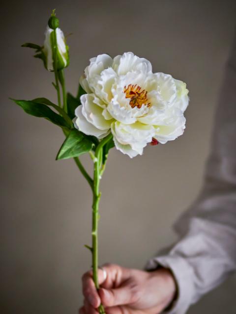 Peony Stem, White, Artificial Flowers