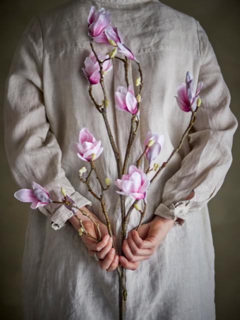 Magnolia Branche, Rose, Fleurs artificielles