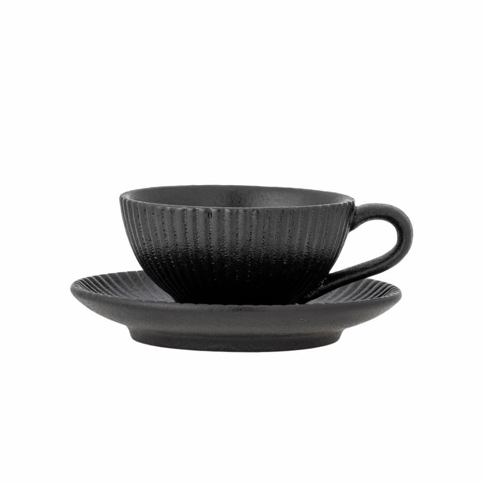 Cappuccinoset Ober- Untertasse Cappuccino-Tasse Mit Untertasse ITALIA – 0,28 L Hotelporzellan In Schwarz, Set