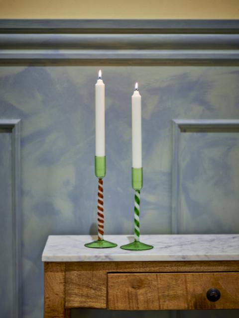 Swirlie Kerzenhalter, Grün, Glas