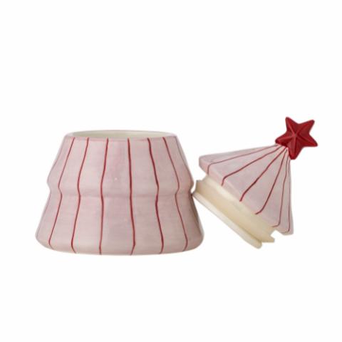 Shirly Jar w/Lid, Rose, Stoneware