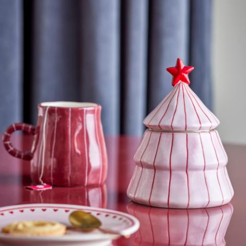 Shirly Cruche avec couvercle , Rose, Grès