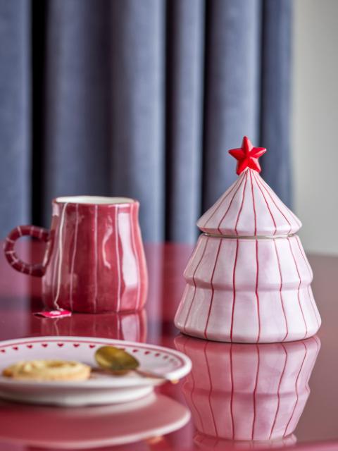 Shirly Gefäß mit Deckel, Rose, Steingut