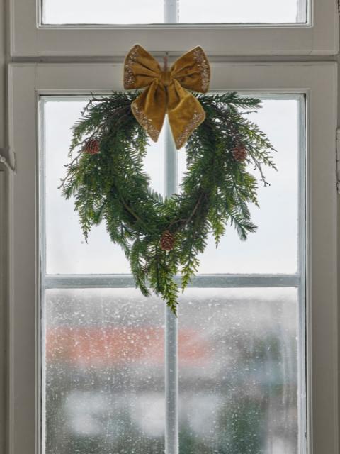 Ruby Deco Bow, Gold, Polyester