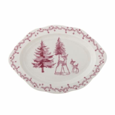Wonderland Assiette de service, Rose, Grès